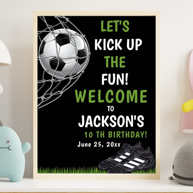 Póster Let's Kick up the fun!, Funny Soccer Birthday (Subido por el creador)
