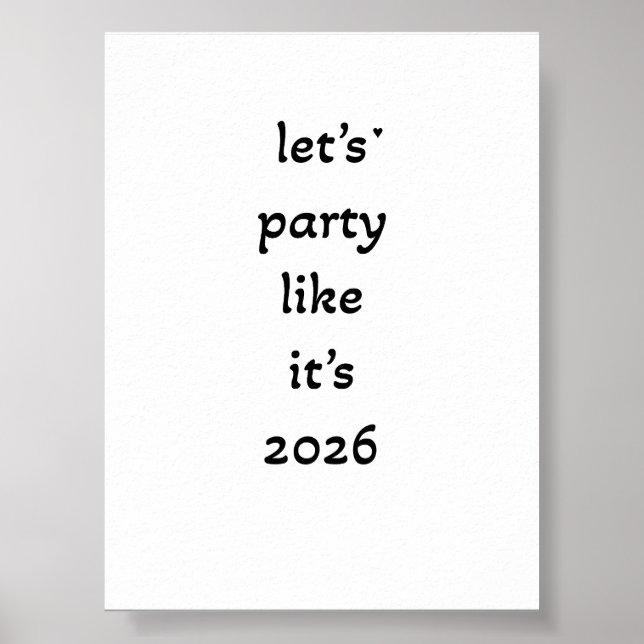 Póster Let's party like it's 2026 - minimalistic poster (Frente)