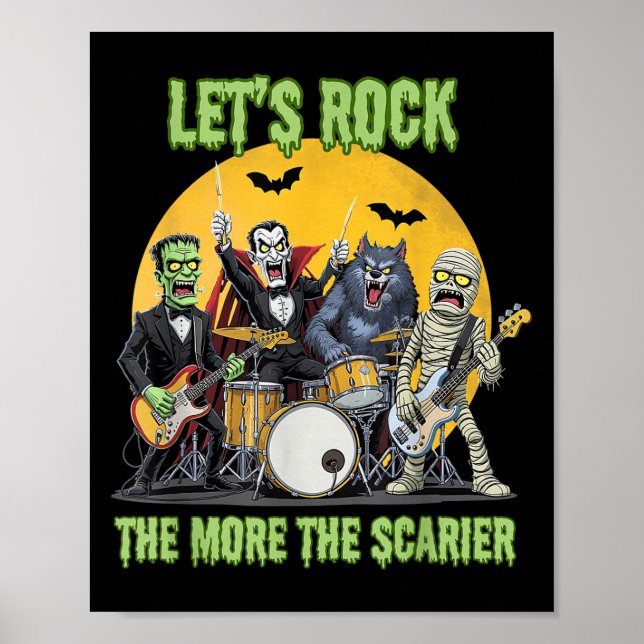 Póster Lets Rock The More The Ier Clic Monsters Halloween (Frente)