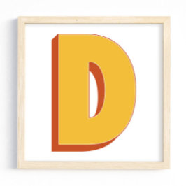 Póster Letter Art Poster, D Monogram, Bold Type Initial 