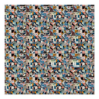 Póster LETTER J STEREOGRAM 20"x20", Semi-Gloss, No Frame