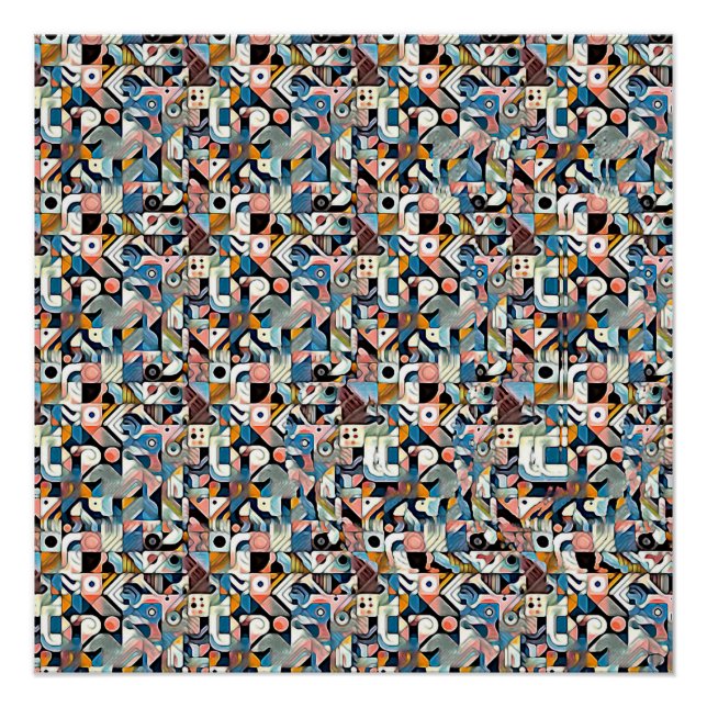 Póster LETTER J STEREOGRAM 20"x20", Semi-Gloss, No Frame (Anverso)