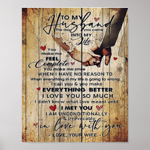 Póster Letter To My Husband , Lovely Quotes Gift
