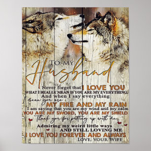 Póster Letter To My Husband , Lovely Quotes Gift