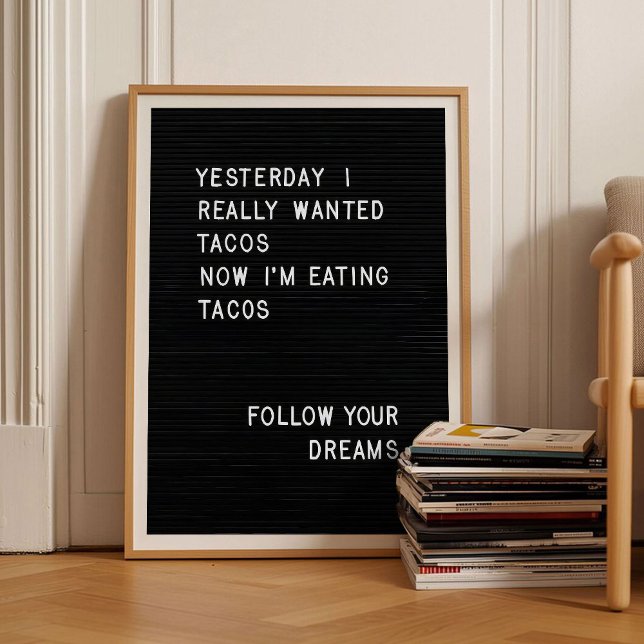 Póster Letterboard Print Taco Print Funny Kitchen Print  (Subido por el creador)