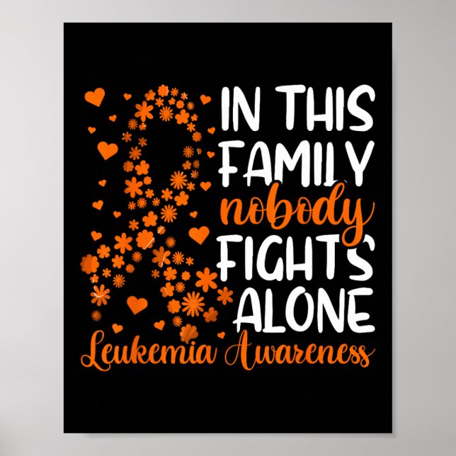 Póster Leucemia Apoyo familiar Conciencia sobre la leucem (Frente)