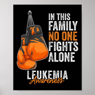 Póster Leucemia Awareness Mono Guantes de boxeo Naranja R