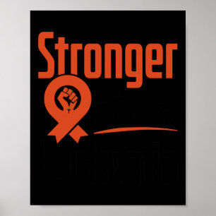 Póster Leucemia Cáncer de Sangre Mayor Conciencia Guerrer