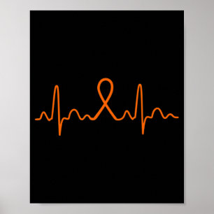 Póster Leucemia cardíaca Cáncer Ayuda para leucemia