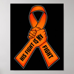 Póster Leucemia Cinta Conciencia Naranja en Cáncer de San