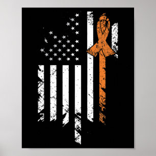 Póster Leucemia Conciencia sobre el cáncer Vintage Bander