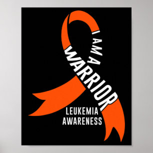 Póster Leucemia Guerrera Conciencia Cemothera de Cáncer d