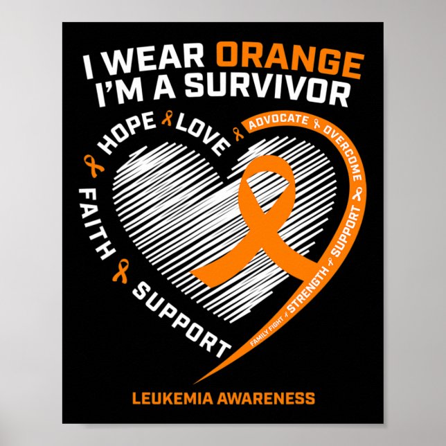 Póster Leucemia Superviviente de la conciencia Regalos Ho (Frente)
