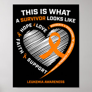 Póster Leucemia Superviviente de la conciencia Regalos Ho