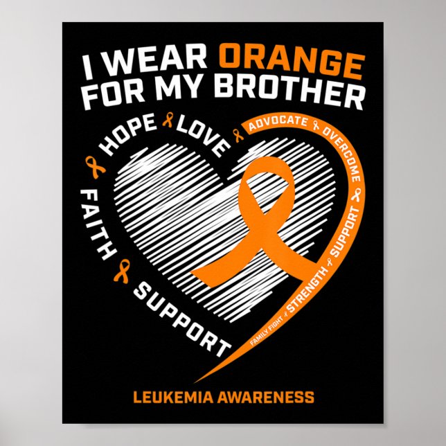 Póster Leukemia Awareness Brother Gifts Kids Leukemia Awa (Frente)