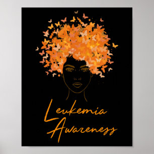 Póster Leukemia Awareness Naranja Butterflies Gift