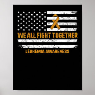 Póster Leukemia Awareness Naranja Ribbon Guerrero De Band