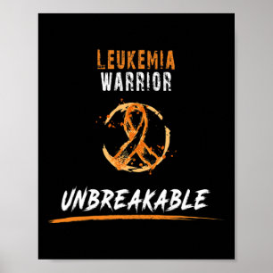 Póster Leukemia Camisa Guerrera Leucemia Conciencia