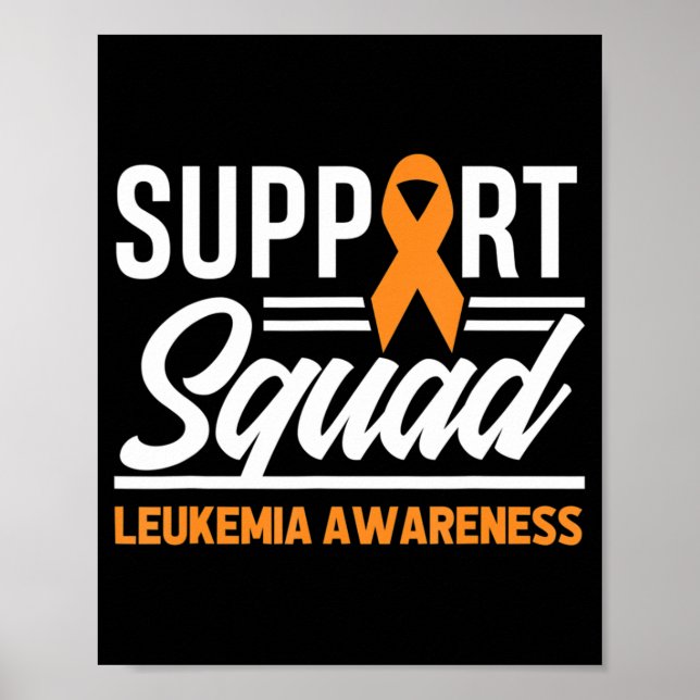 Póster Leukemia Guerrero Apoyo Escuadrón Leucemia Cáncer  (Frente)