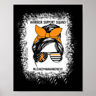Póster Leukemia Sensibilización Guerrero Apoyo Escuadrón 