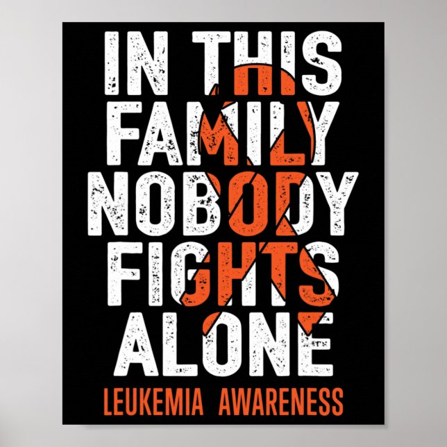 Póster Leukemia Support Squad Fighter Warrior Leukemia Aw (Frente)