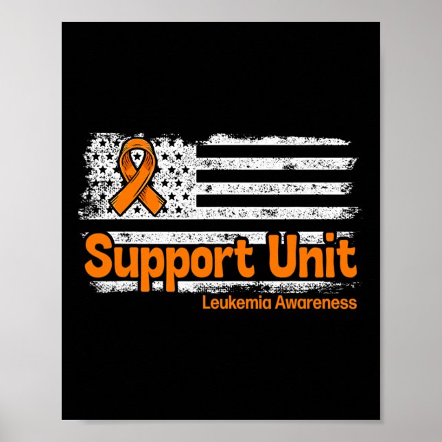 Póster Leukemia Support Unit Flag Blood Cancer Leukemia A (Frente)