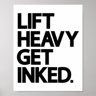 Póster Levanta Pesado Amante Del Tatuaje De Entrenamiento