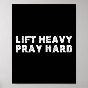 Póster Levanta Pesado Reza Duro Fitness Culturismo Jesús