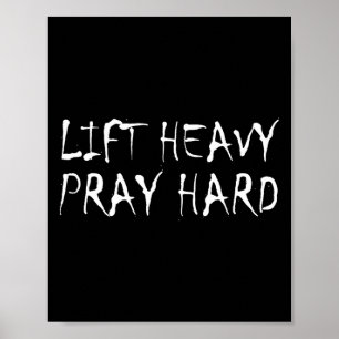 Póster Levanta Pesado Reza Duro Fitness Culturismo Jesús