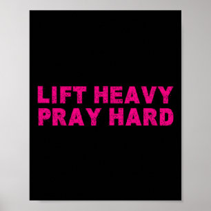 Póster Levanta Pesado Reza Duro Fitness Culturismo Jesús 