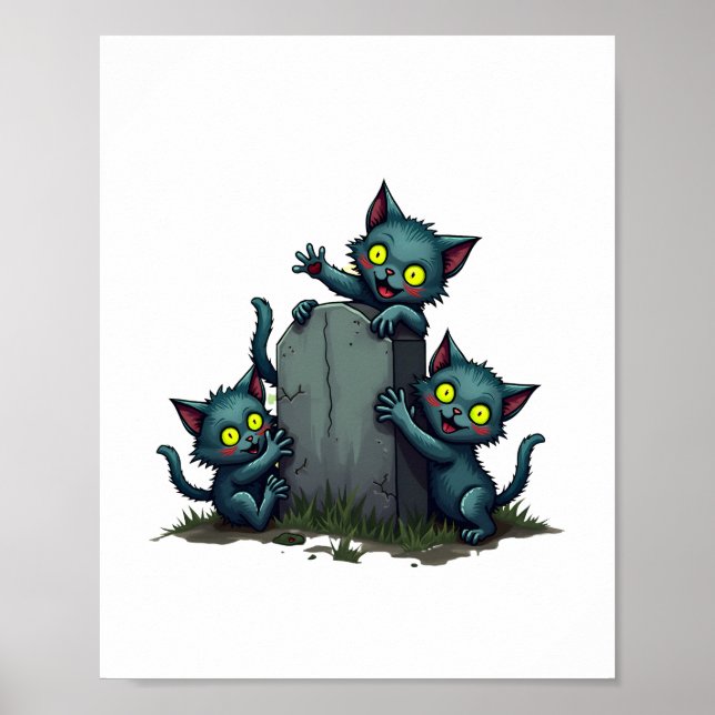 Póster Levantamiento de Gatitos Zombie (Frente)