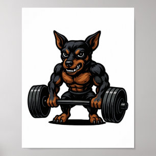 Póster levantamiento de pesas Miniature Pinscher culturis