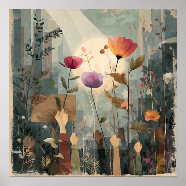 Póster Levantamiento en Bloom - Poster Solarpunk (Frente)