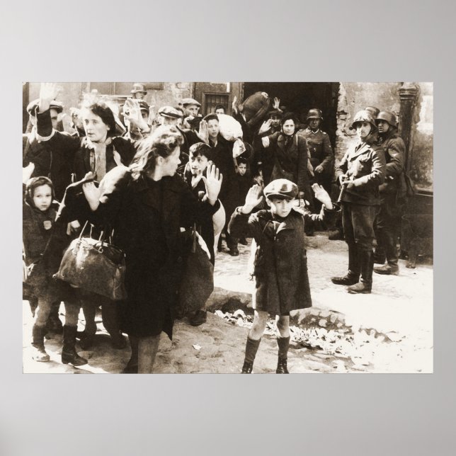 Póster Levantamiento en el Ghetto de Varsovia Foto de Jur (Frente)