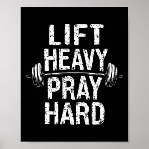 Póster Levantar fuerte rezo Jesús Gimnasio Levantador de 