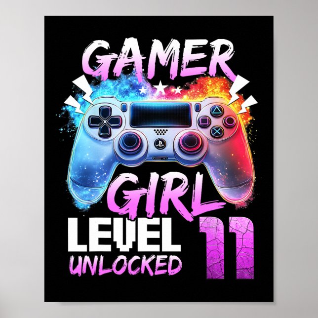 Póster Level 11 Unlocked Awesome 2014 Video Game 11th Bir (Frente)