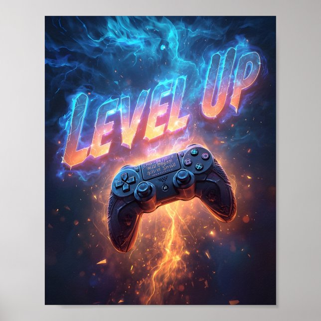 Póster Level Up — Epic Gamer Poster (Frente)