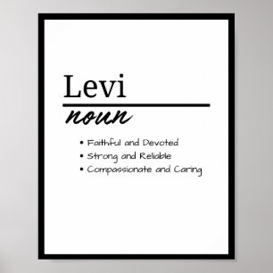 Póster Levi, definición de nombre personalizado del niño