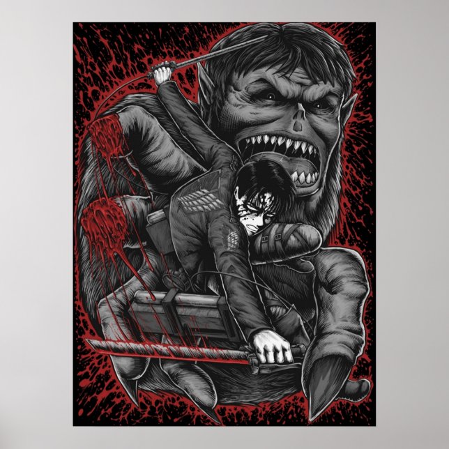 Póster Levi vs Bebe titan (Frente)