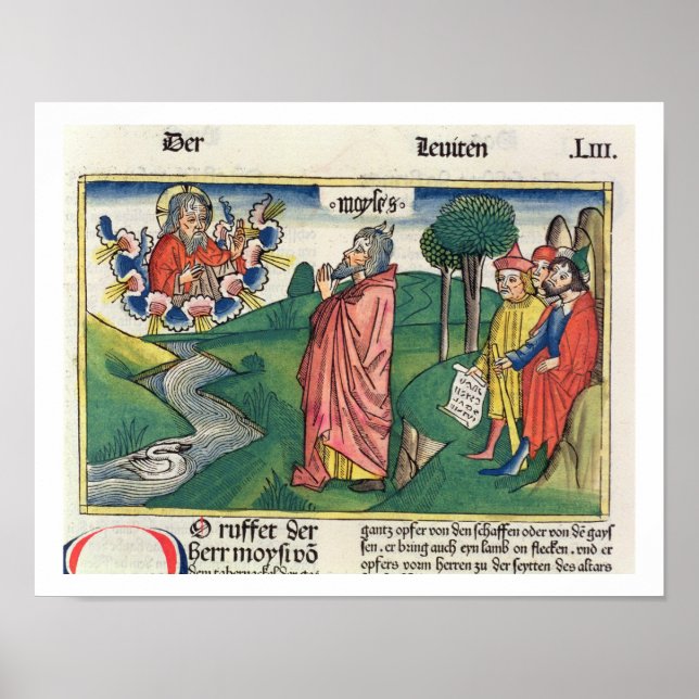 Póster Levítico 1 1-7 La ley de los ofrecimientos, de la  (Frente)