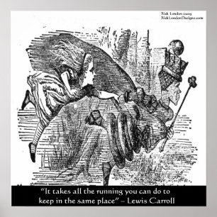 Póster Lewis Carroll Gráfico & Cita Famosa