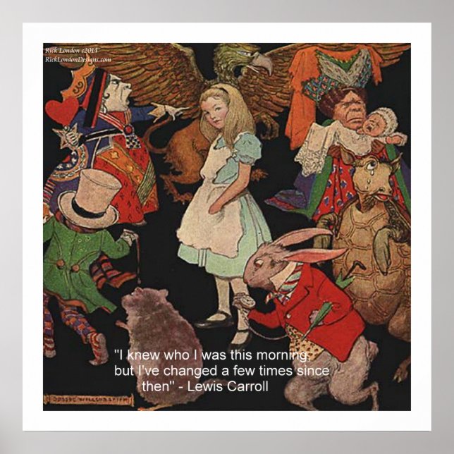 Póster Lewis Carroll y Poster de citas de cambio de menta (Frente)