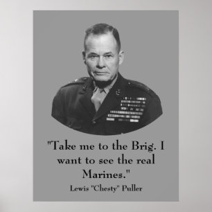 Póster Lewis "Chesty" Puller — héroe de guerra