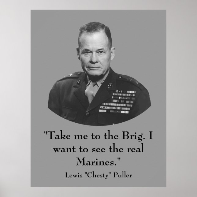 Póster Lewis "Chesty" Puller — héroe de guerra (Frente)