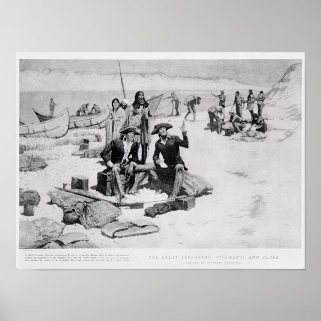 Póster Lewis y Clark en la boca del Columbia (Frente)