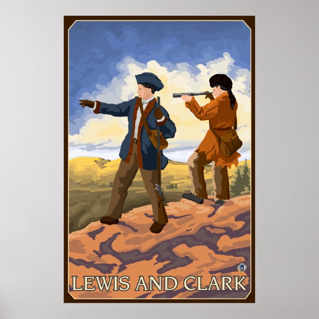 Póster Lewis y Clark explorando el oeste (Frente)