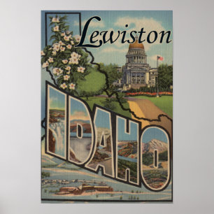 Póster Lewiston, Idaho - Escenas de letras grandes