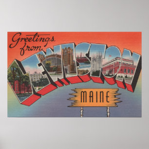 Póster Lewiston, Maine - Escenas de letras grandes