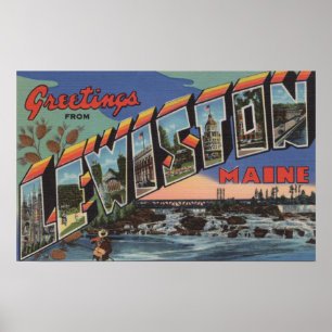 Póster Lewiston, Maine (River Scene)