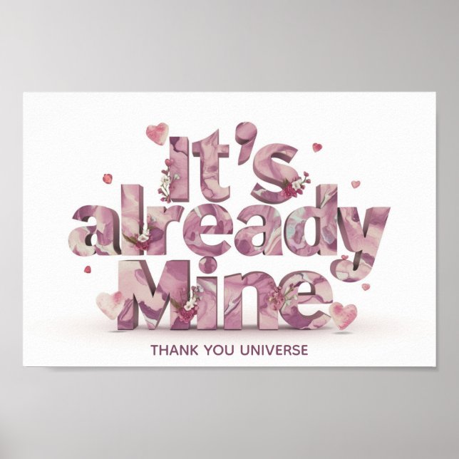 Póster *~* Ley de atracción de manifestaciones cardíacas  (Frente)